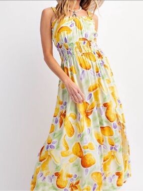 EASEL PRINTED CHALLIE MAXI DRESS NWT